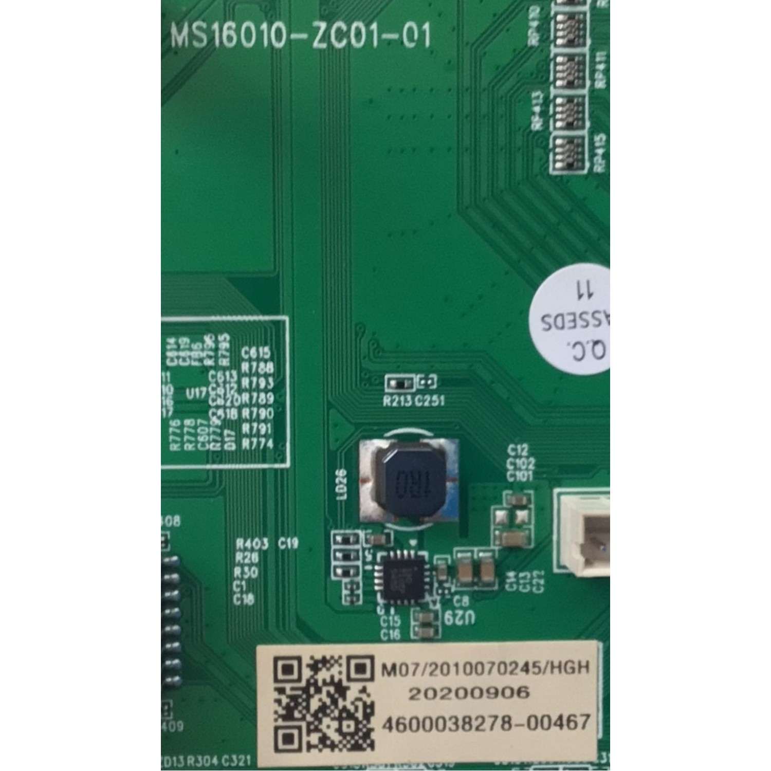 MAIN PARA SMART TV RCA ROKU 4K (3840x2160) UHD / NUMERO DE PARTE MS16010-ZC01-01 / M07/2010070245/HGH / 4600038278-00467 / 20200906 / PANEL JR645R3HA7L / MODELO RTRQ6522-US - Imagen 2
